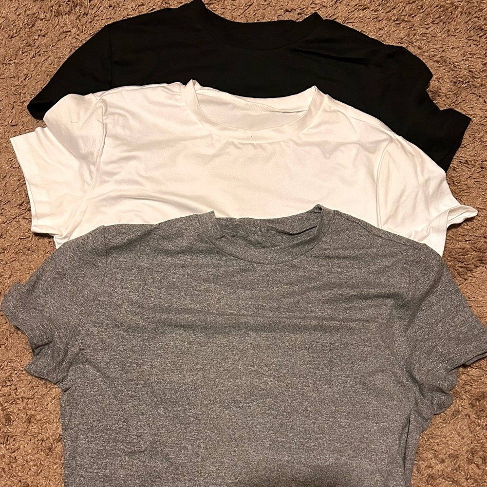 Set of Three T-Shirts - Black, White, Gray